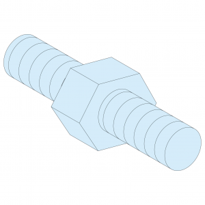 4 Realces Hexagonales M5,alto 9mm