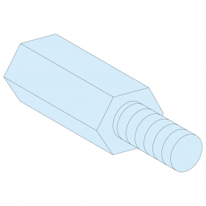 4 Realces Hexagonales M5,alto 23mm