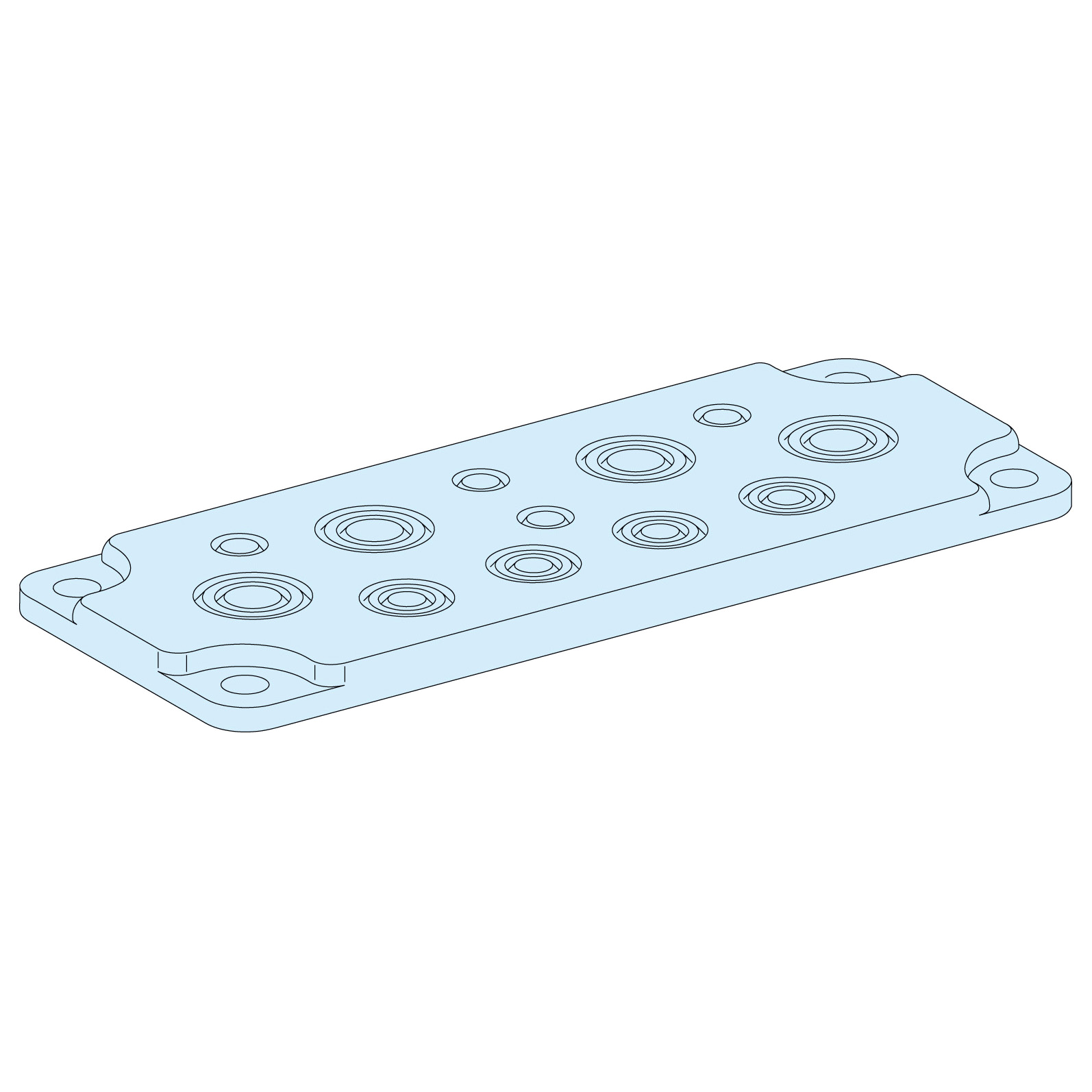 Placa Pasacable G IP55,Troque 12 Entr.