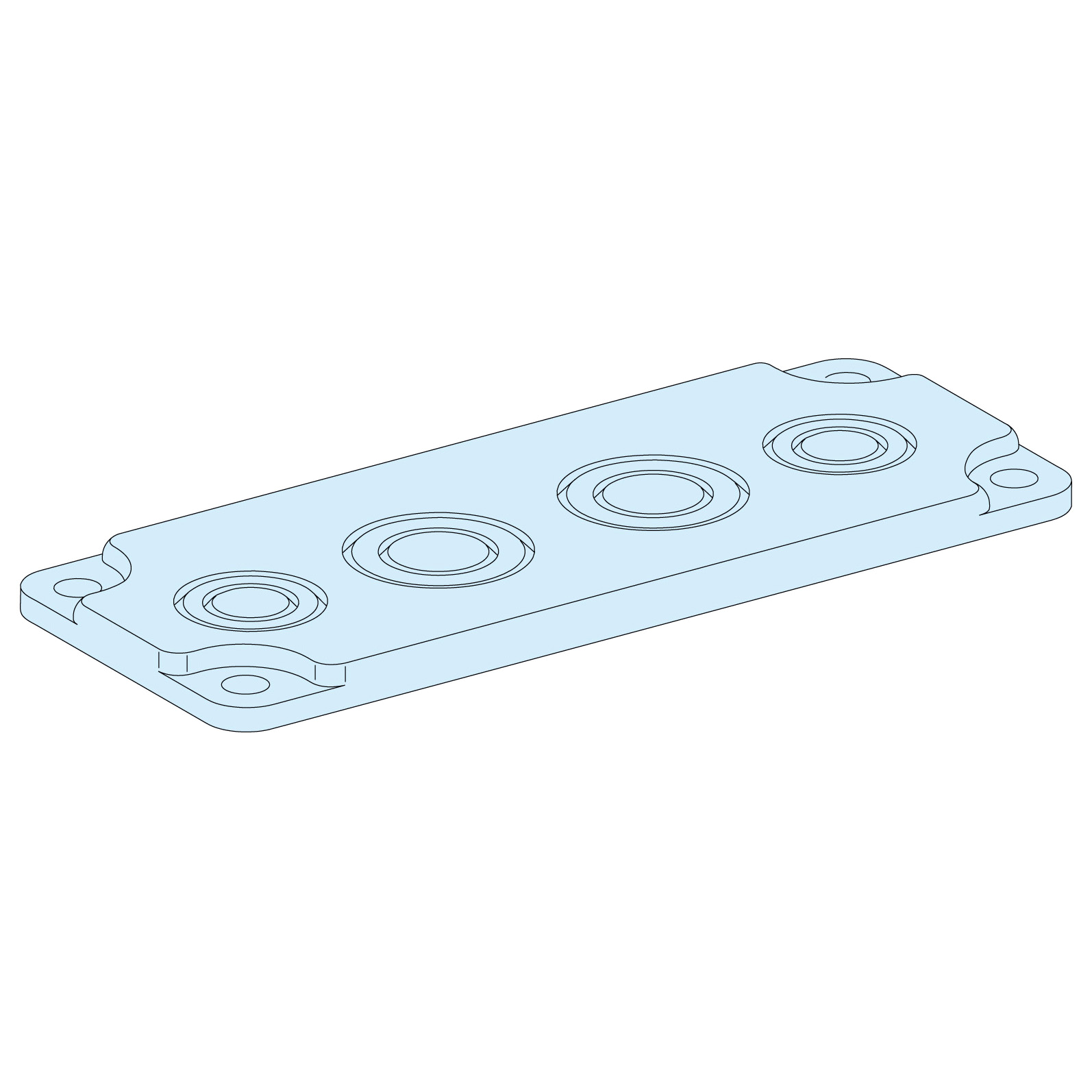 Placa Pasacable G IP55,Troque 4 Entr.