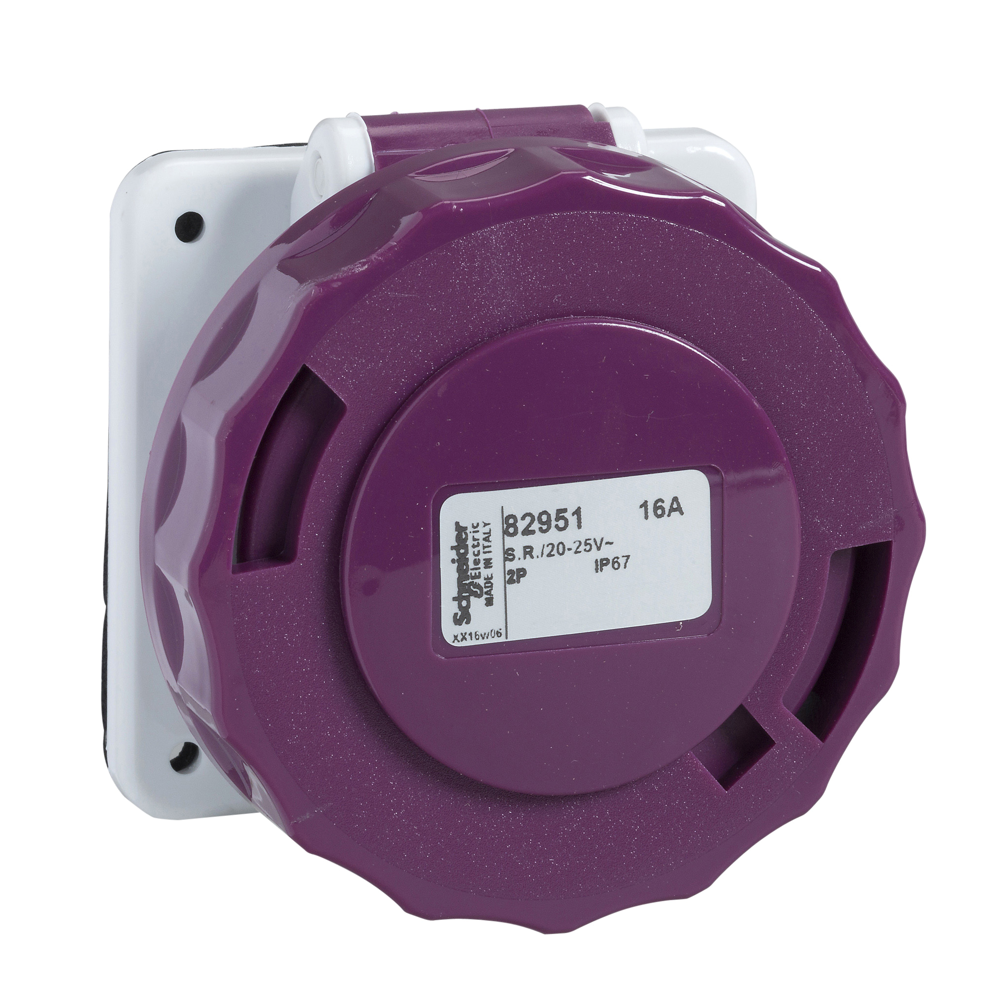 16A 2P 20-25V IP67 50-60Hz Base Emp.sal.